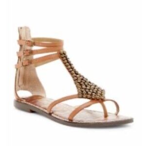 Sam Edelman Ginger Beaded Gladiator Sandal Saddle Size 8.5